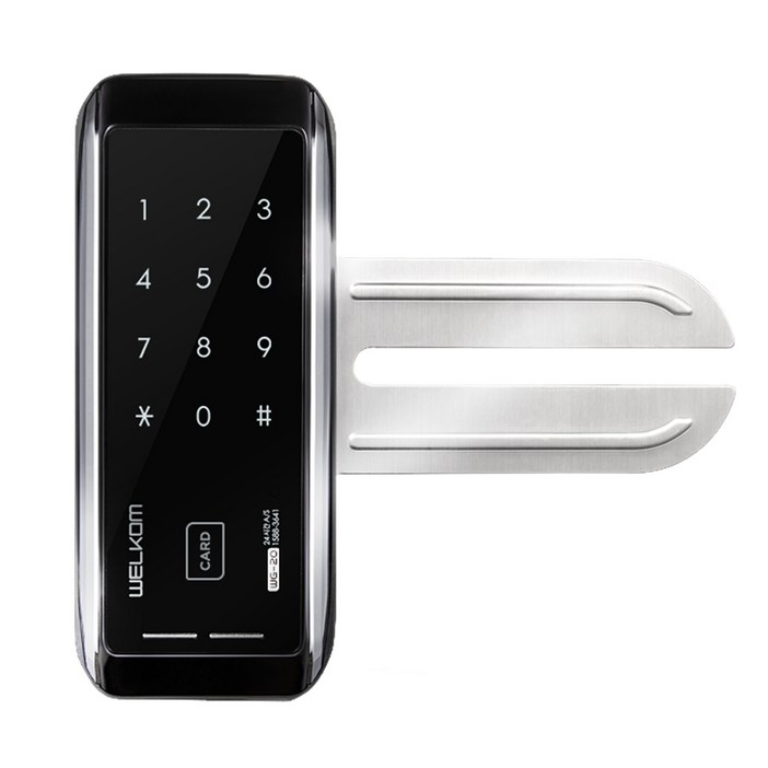 솔리티 웰콤 유리문 전용 스마트 보조키 손잡이 없음 도어락