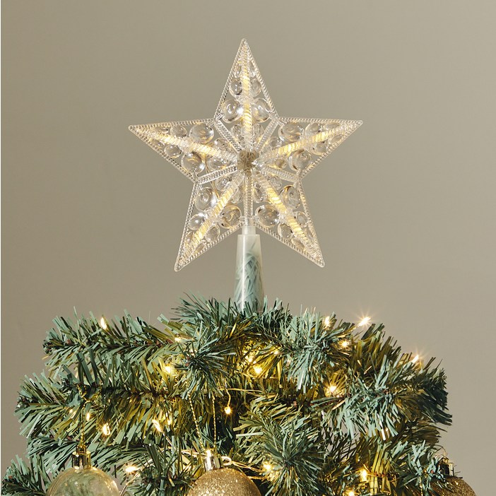 크리스마스 LED 트리 탑퍼 별 조명 건전지 타입 17cm