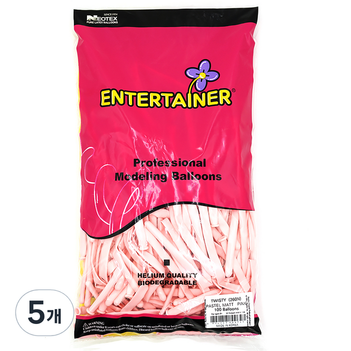 네오텍스 260N 요술풍선 100p, 파스텔매트 핑크, 5개 네오텍스 260N 요술풍선 100p, 파스텔매트 핑크, 5개