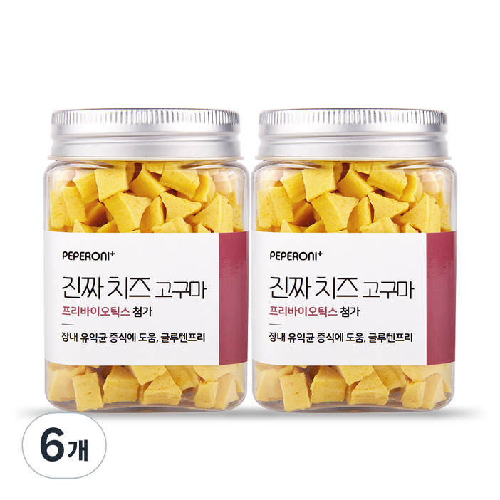 페페로니 강아지 진짜 져키, 치즈 + 고구마 혼합맛, 180g, 6개