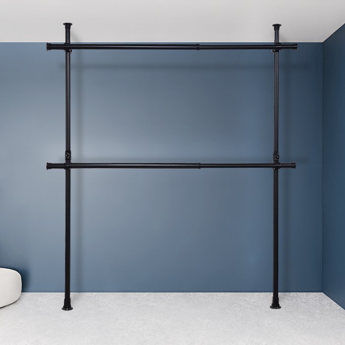 가화홈시스 굵은기둥 더 긴 가로봉 2단행거 38mm BKHB2200