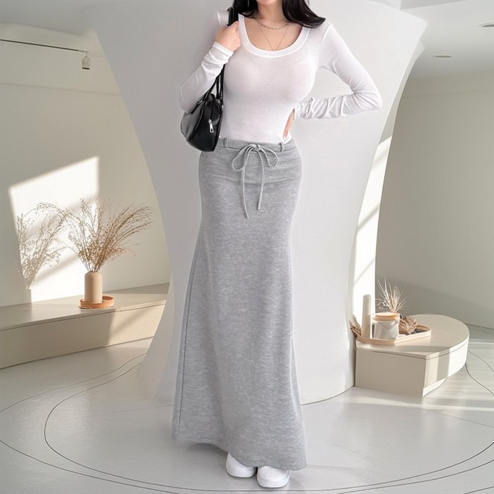 글램디브 링블지 골반 A라인 롱스커트 AB0262