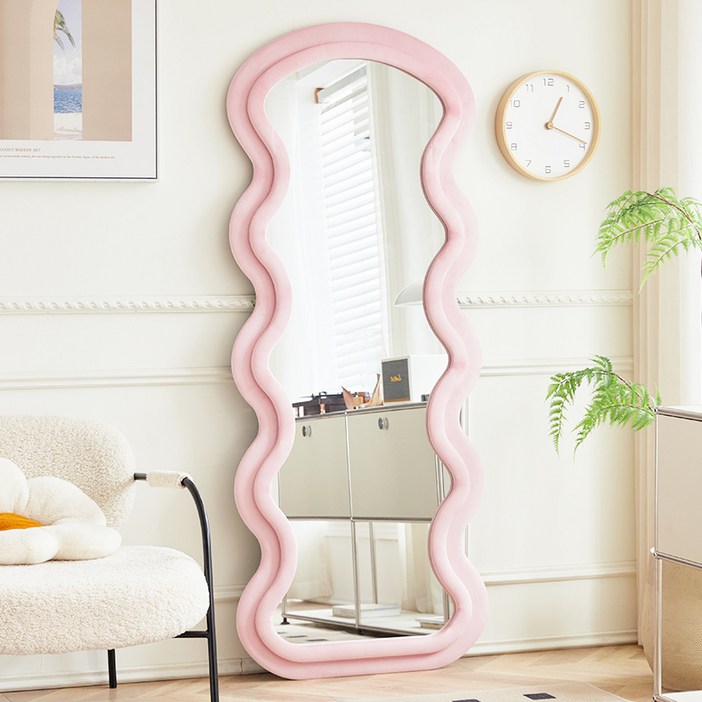 인테리어 스탠드거울 현관 물결 웨이브 와이드 전신거울 대형