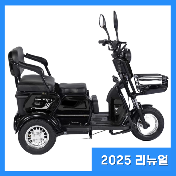 세발 전기 스쿠터 자전거 전동 삼륜 3발 오토바이 브라늄 리튬배터리