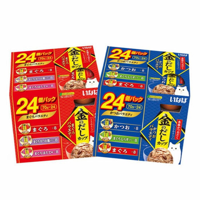 이나바 금빛육수 캔 70g 24개입 버라이어티 고양이간식
