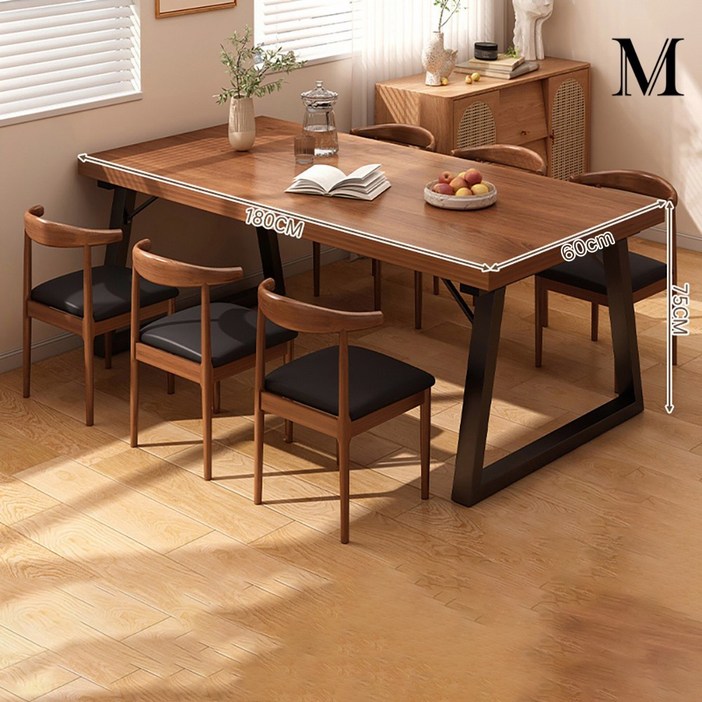 테이브로 6인식탁 6인식탁세트 식탁의자세트 고급 식탁 나무식탁 6인용 식탁세트, 일반 의자 6, 월넛