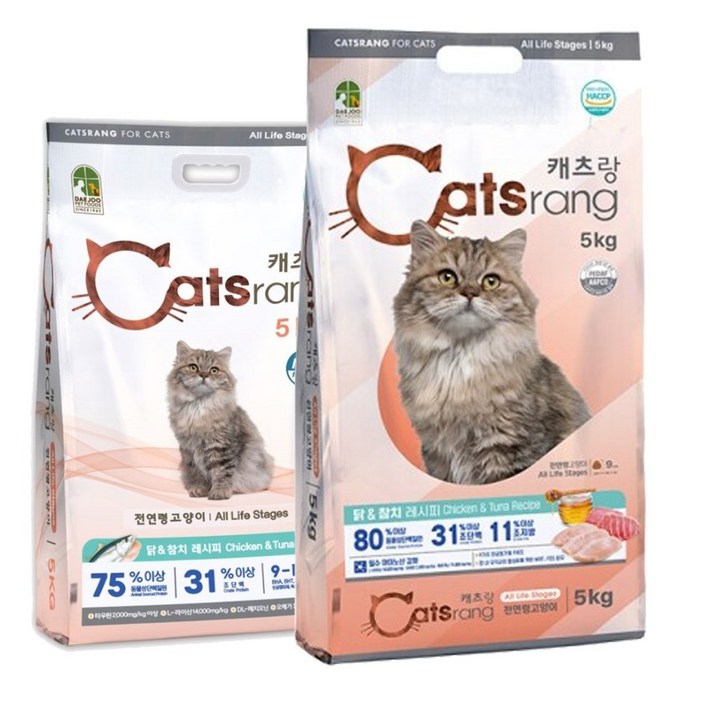 캣츠랑 캐츠랑 전연령 올라이프 길냥이 고양이사료 5kg, 1개, 5kg, 닭+참치
