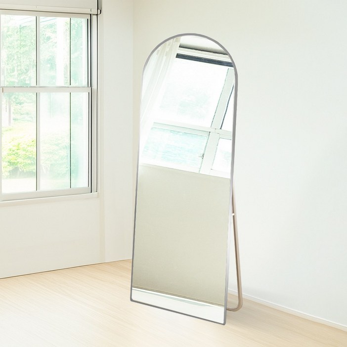 베라스코 아치형 스탠드 벽걸이 전신거울, 실버