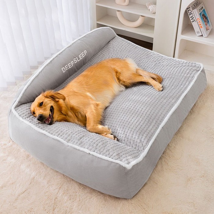 빅베드 특대형 대형견 강아지 방석 커버분리 애견 쿠션, 1개, 그레이