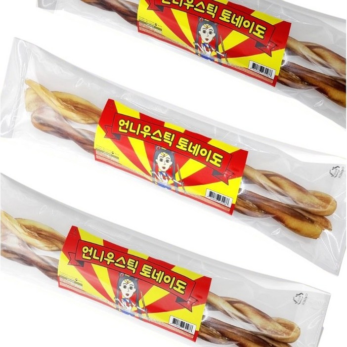 직접제조!! 100%한우 언니우스틱 중대형견껌 토네이도 2개입 30CM이상, 110g, 1팩