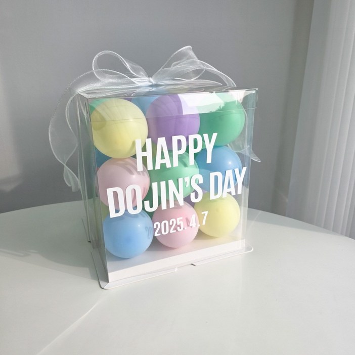 이벤트홀릭 DIY 벌룬박스 자유레터링 생일풍선파티용품, 1개, 01.파스텔