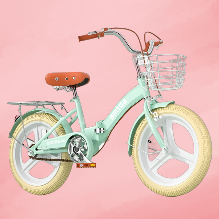 AM1DA 접이식 미니벨로 자전거 접이식 소형 클래식 바이크, 1개, 150cm, Mint