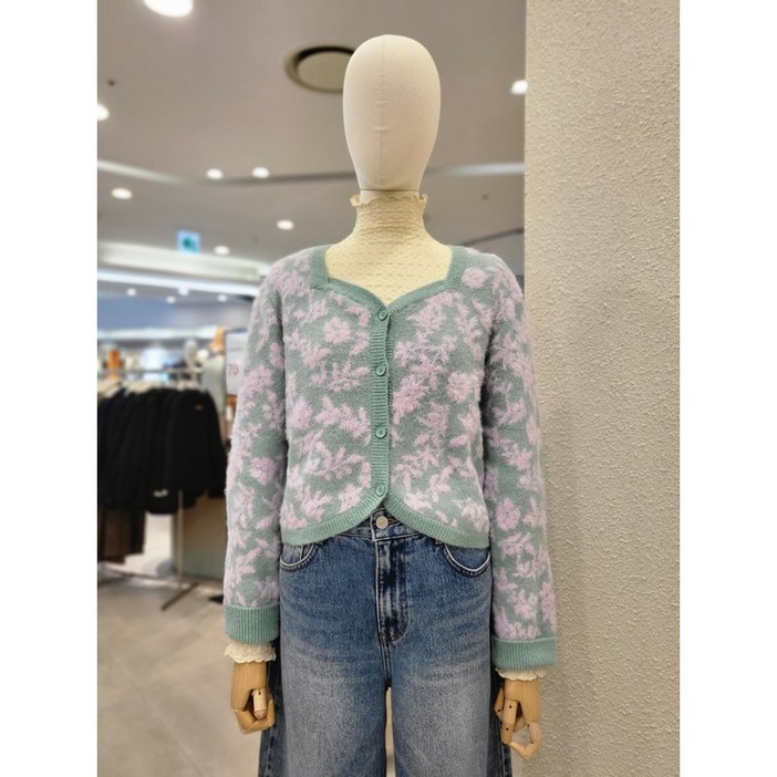 써스데이아일랜드  플라워자카드 하트넥가디건  T238MCD235W
