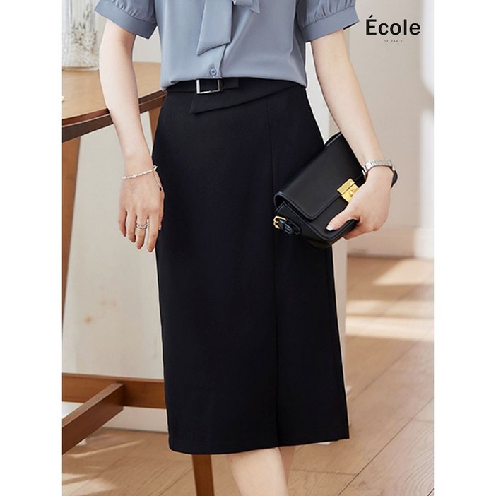 EnC EnC 벨티드 H라인 스커트