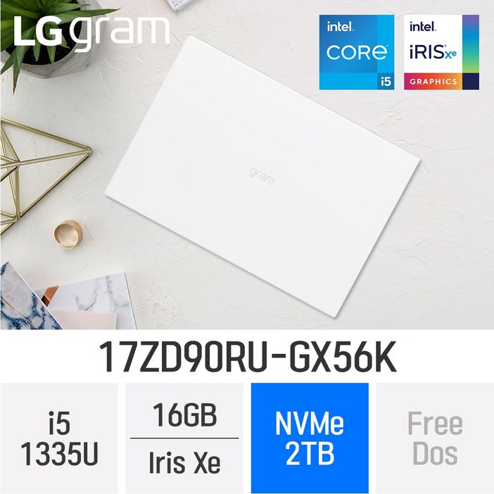 당일출고 LG전자 2023 그램17 13세대 17ZD90RUGX56K  최신형 업무용 노트북, W, 17ZD90RUGX56K, 2TB, 16GB, FREEDOS
