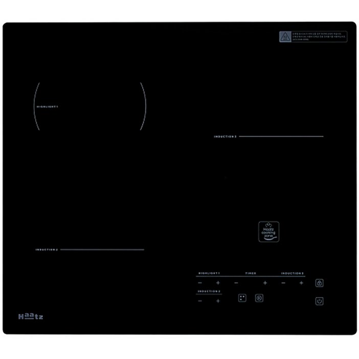 하츠 IH365DTL 빌트인 전기 하이브리드 인덕션 하이라이트 3구 쿡탑