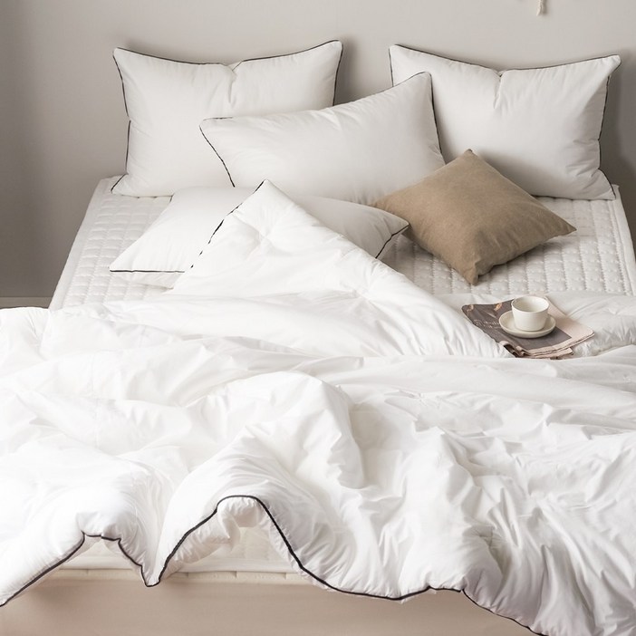 국내제조 띵스룸 블랙라인 100수 고밀도 순면 항진드기 향균 옥수수솜 호텔이불 세트