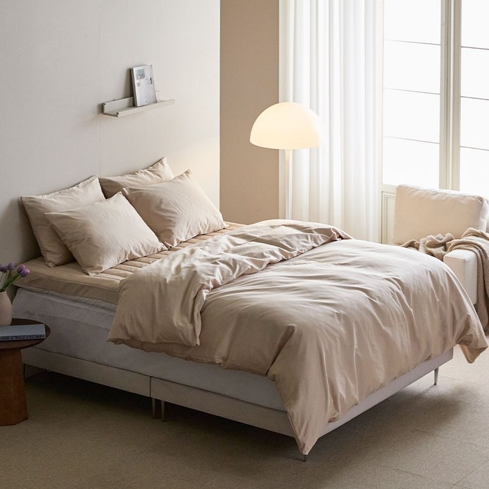 바운티풀 호텔침구세트 스탠다드 겨울 구스이불솜이불커버 SS, 솔리드 베이지