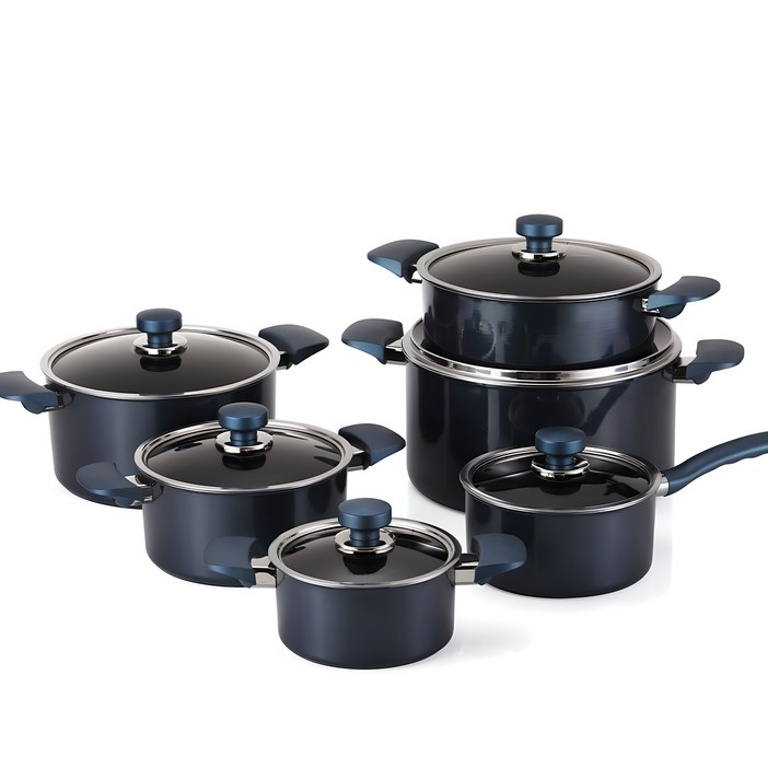 해피콜 클래식 다이아몬드 냄비세트 6종, 혼합색상, 냄비 6종, 1세트