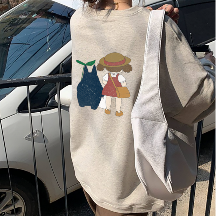 여성 오버핏 캐주얼 캐릭터 긴팔 티셔츠 루즈핏 봄 가성비 맨투맨 여성 오버핏 캐주얼 캐릭터 긴팔 티셔츠 루즈핏 봄 가성비 맨투맨