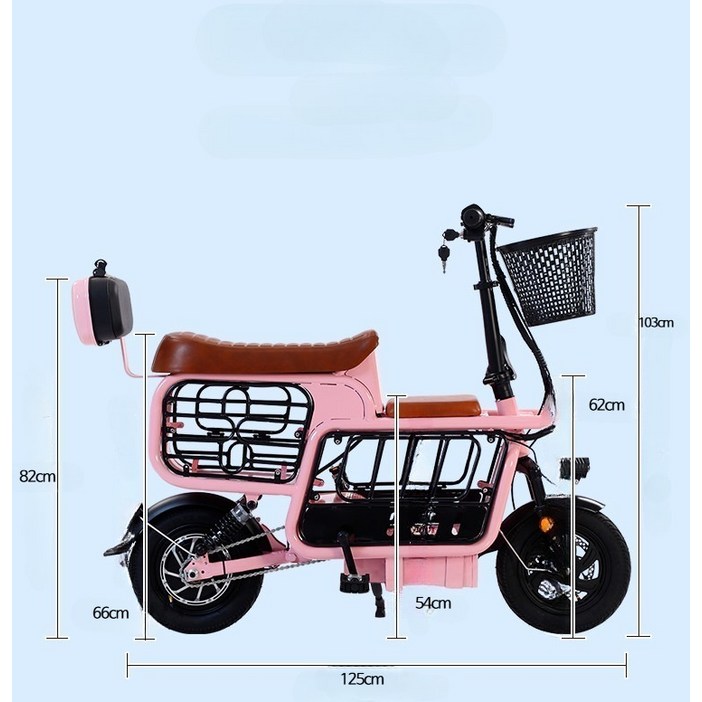 전동스쿠터 소형 접이식 2인승 애완견 탑승 전기 경량 외출 출퇴근 편리한, 1개, 18A 배터리 2530km 주행, 48V