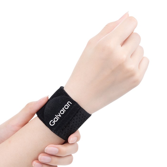 Galvaran 초경량 압박 손목 보호대 , 손목 관절을 고정시켜 주는 요법으로 손목 통증을 완화하며 남녀 공용, 골프 테니스 배드민턴 ,Tenosynovitis ,tfcc, black, 1개