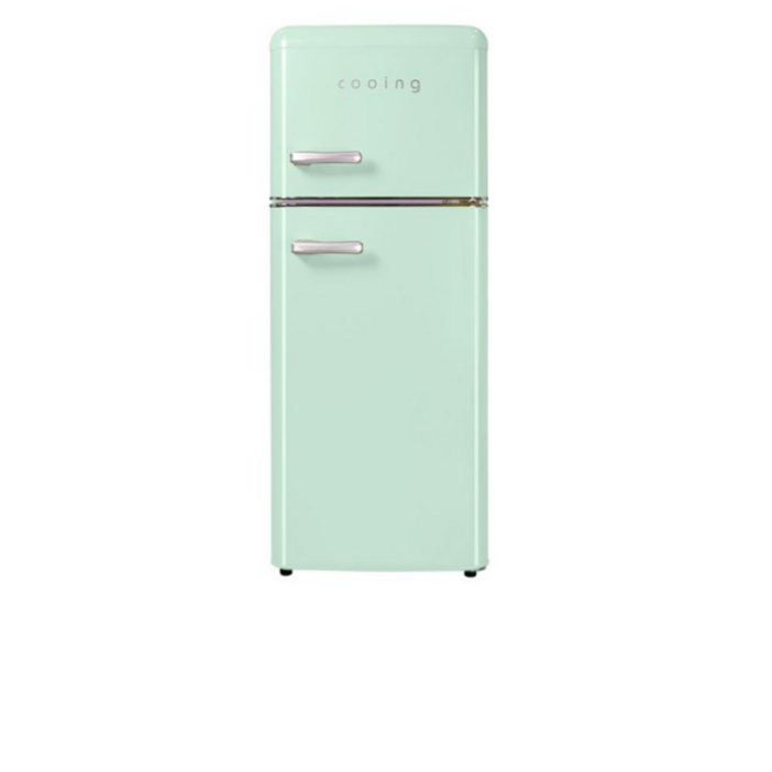 쿠잉전자 레트로 115L 2도어 냉장고 방문설치