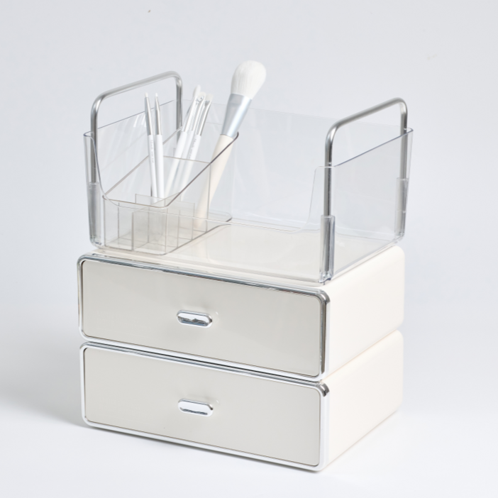 미노스토리 심플 다용도 프레임 화장품정리함, 화이트