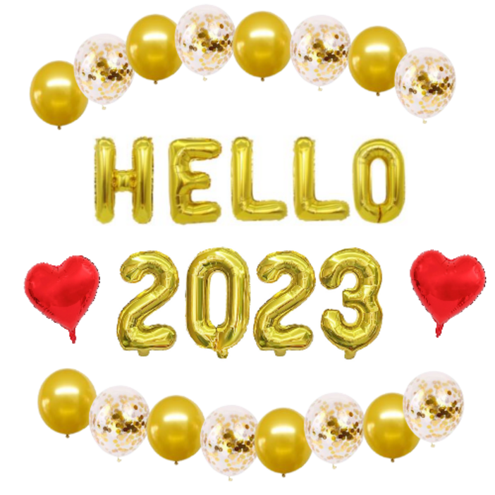 헬로 2023 숫자풍선 연말 송년회 신년 파티 풍선 세트