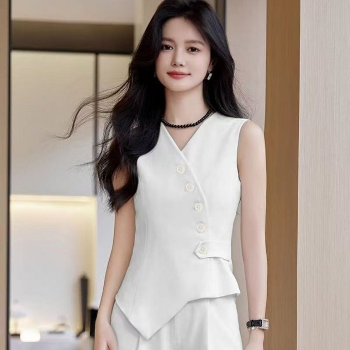 여성용 봄 가을 슬림핏 조끼 여성 정장 조끼 캐주얼 조끼 스타일