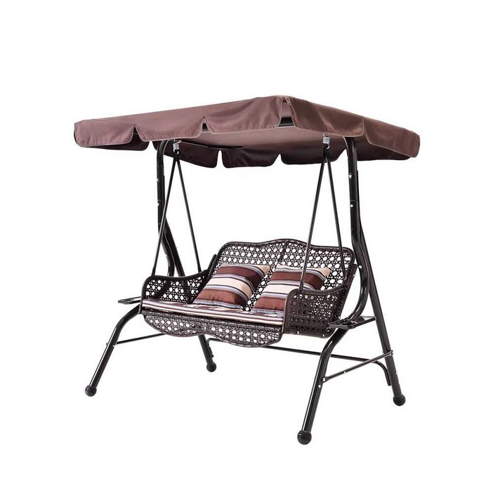 정원용 철제 그네 카페 어닝 흔들의자 발코니 펜션 기본 주택 야외용 마당, 파나마 와인레드 2인용