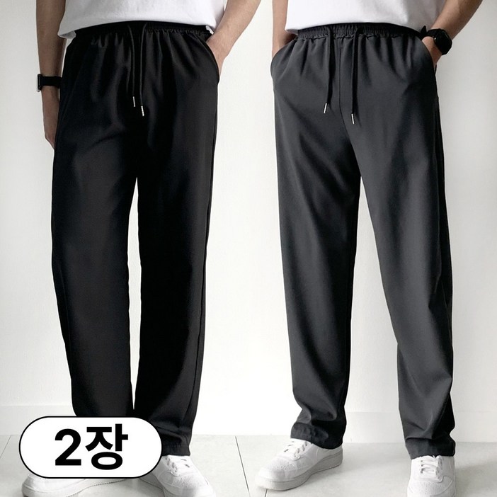 핏노블 1+1 남자 여름 바지 작업복 일자 쿨 트레이닝 팬츠