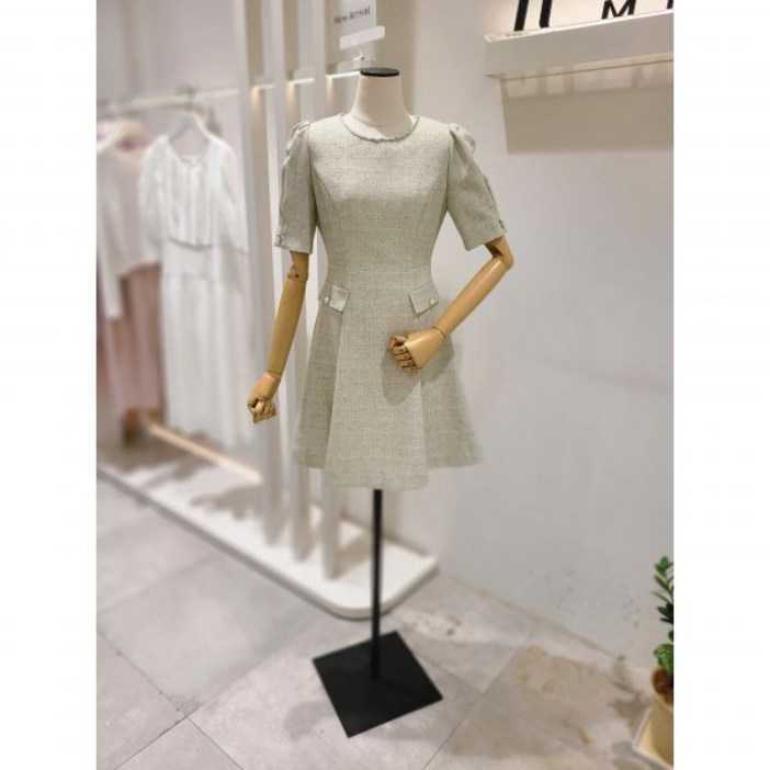 백화점 잇미샤 하프 볼륨 슬리브 썸머 트위드 원피스 ITO8WOP100 아울렛
