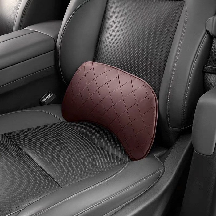 이엠비 차량용 허리 요추받침대 등받이쿠션, 1개, 브라운