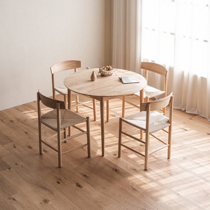 라떼 원목 원형 카페 식탁테이블(1000), 내추럴