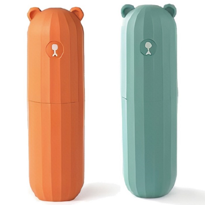 로앤제이 휴대용 여행용 곰돌이 칫솔통 양치컵 칫솔 치약 케이스 11