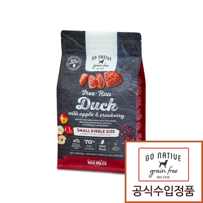 고네이티브 오리 사과와 크렌베리 1.5kg배변풉백샘플, 1.5kg, 1개