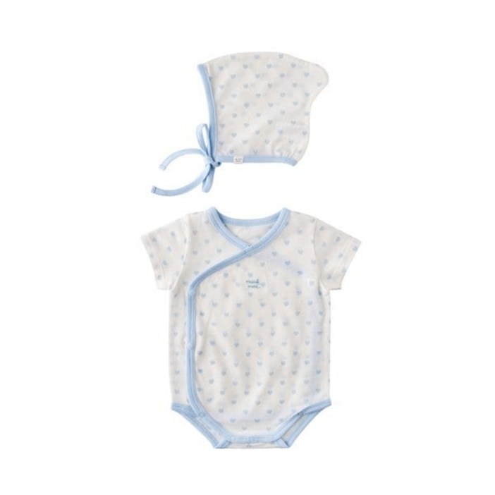 밍크뮤 가볍고 편한 우주복, 유아복 CR하트SET배내바디슈트 3537004006 따뜻하고 귀여운, 출산 선물, 백일 돌 설 선물