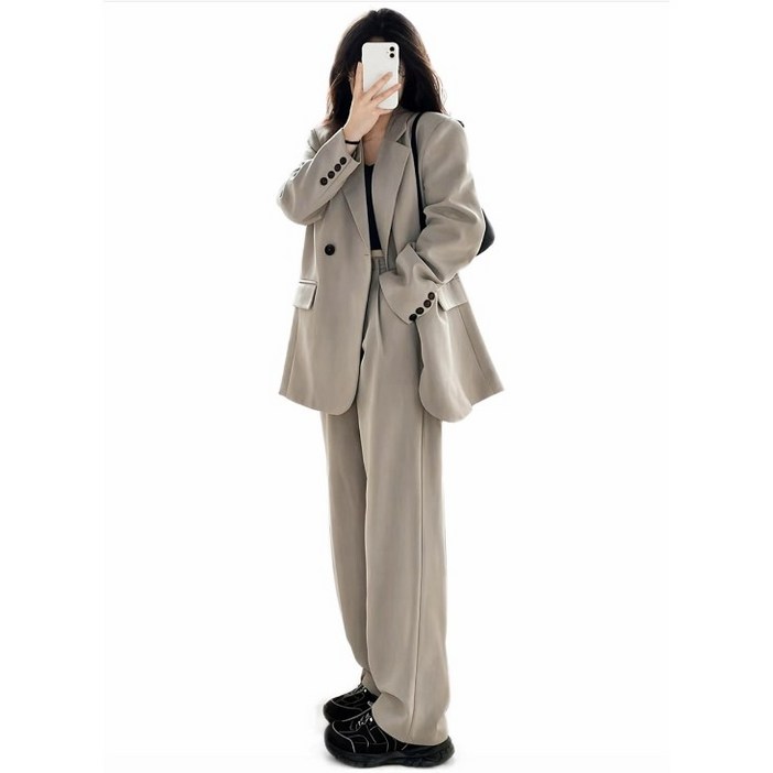 휠렉스 여성 봄 루즈핏 자켓 와이드 슬랙스 정장 세트 오피스룩 JT23