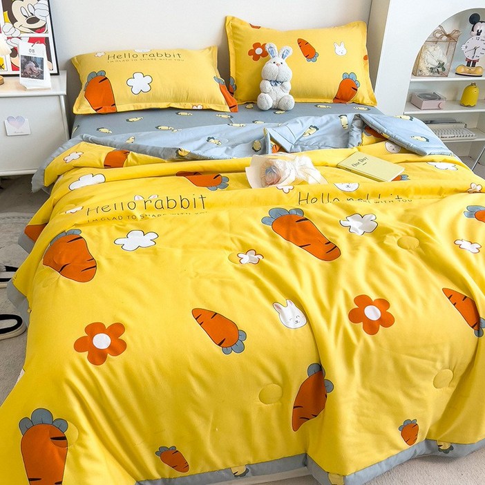 씽윤 귀여운 캐릭터프린트 여름 이불 양면 차렵이불