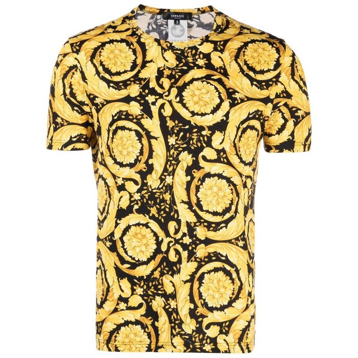 베르사체 바로크 프린트 크루 넥 티셔츠
