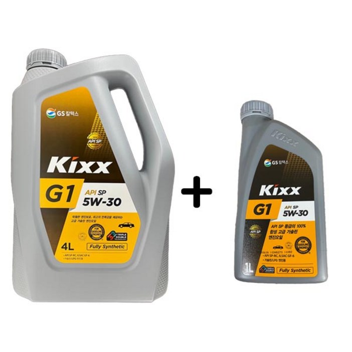 KIXX G1 5W30 SP 4L 1개 +1L 가솔린 엔진오일, 1개, KIXX G1 5W30_4L 1개 +1L@1개@, 5w30