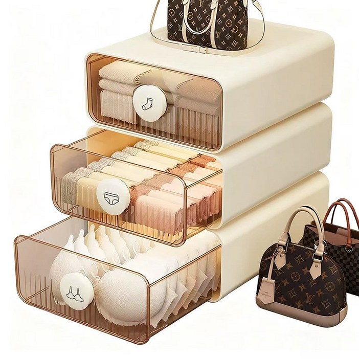 Alemon 적층형 칸막이 서랍 속옷 양말 정리 수납함 속옷정리함 3개, 3개, ⁠3개⁠