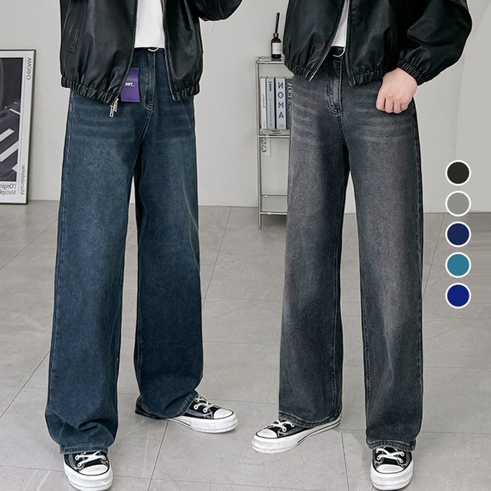 고퀄리티 S3XL 숏기본롱 맨쉬 와이드 데님 청바지