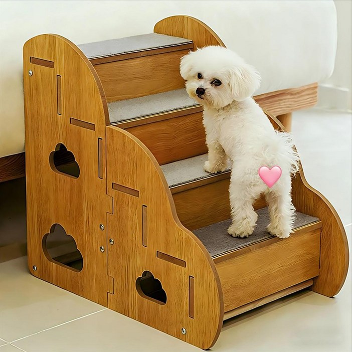 Surkat 구름을 닮은 4단 강아지 계단 슬개골보호 펫스텝 높은 침대용 40cm