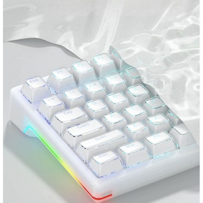 [기계식 키보드 호환] 고투명 크리스탈 키캡 136키 세트 + 키캡 리무버 포함, 단일상품, 화이트