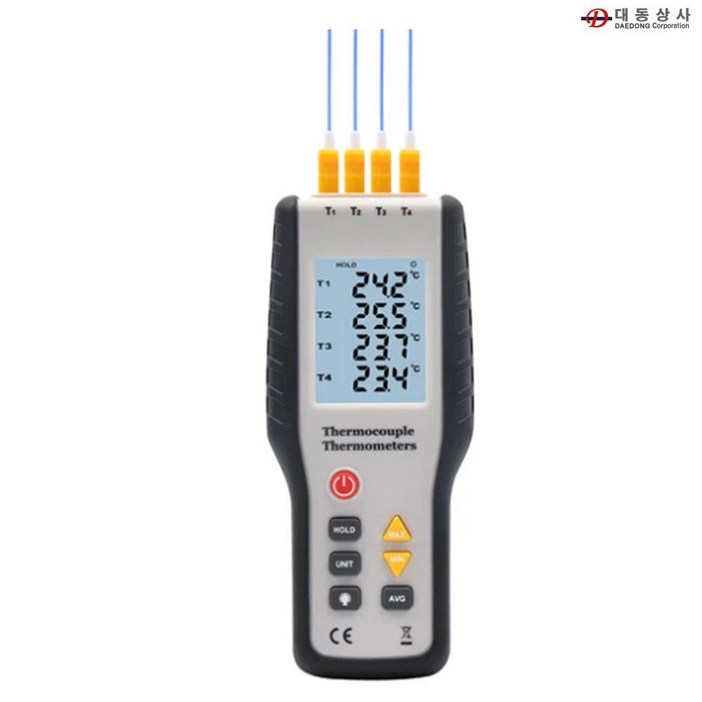 대동상사 HOTIK 4채널온도계 HT-9815 -200~1372도 K-TYPE센서 산업현장 와이어센서제공 학교 실험실 연구실 온도비교 재고보유