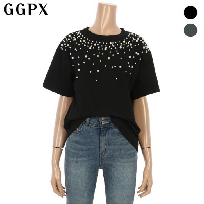 GGPX 진주 포인트 반팔 티셔츠  GOHTSA58F