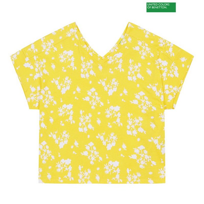 베네통  Colorful flower tshirt 3S 3QOHD400P