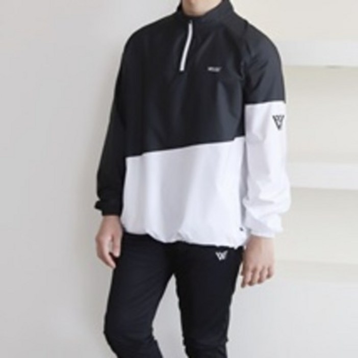 웰리스트 남성 골프연습복 아노락 경량 투론 바람막이자켓 하프집업